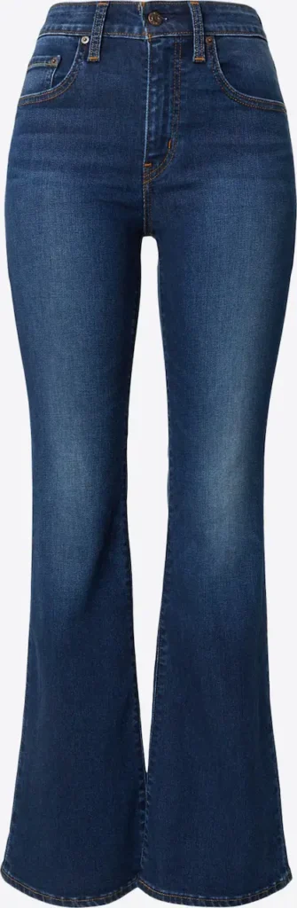 Dark-high-rise-flared-jeans-with-a-plain-hip-line